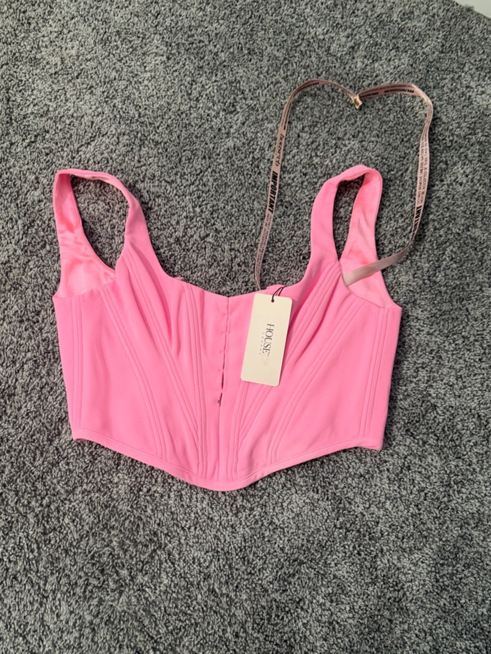 House of CB Bubblegum Pink Structured Corset Top